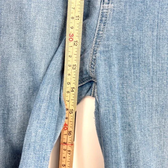 Favorite Daughter Jordie Wide Leg Jeans Sz 34 Long Super High Rise Blue Cotton - Picture 15 of 16